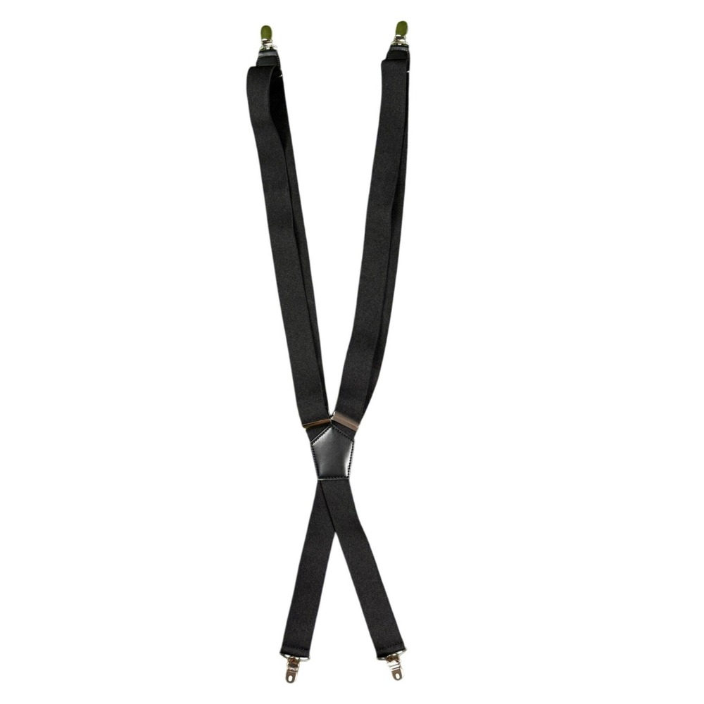 Target Black Y-Back Suspenders Adjustable Elastic Metal Clips‎ 30in